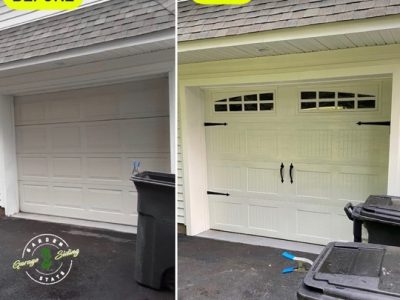 Before And After Garage Door Replacement Service Project
