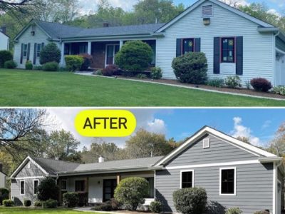 Before And After Grey Siding House