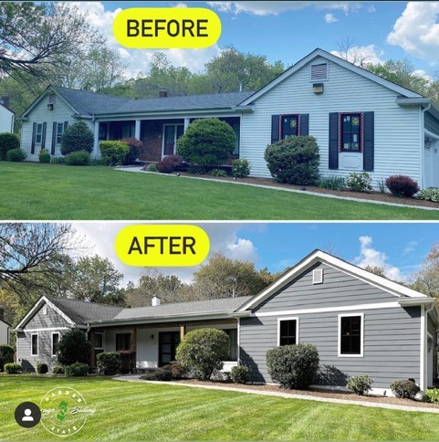 Before And After Grey Siding House