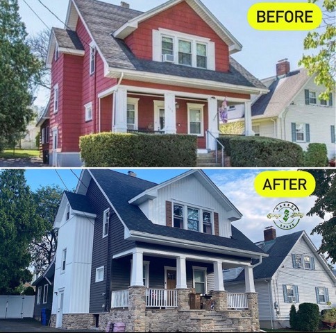 Before And After Home Siding Replacement Project