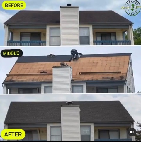 Before And After Roof Replacement Service Project