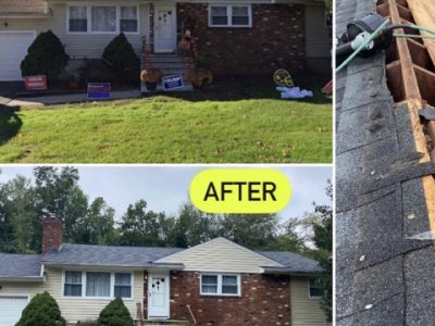 Before And After Roof Storm Damage Restoration