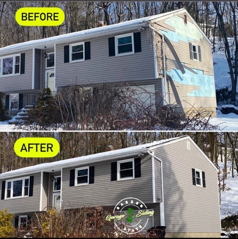 Before And After Siding Repair Project
